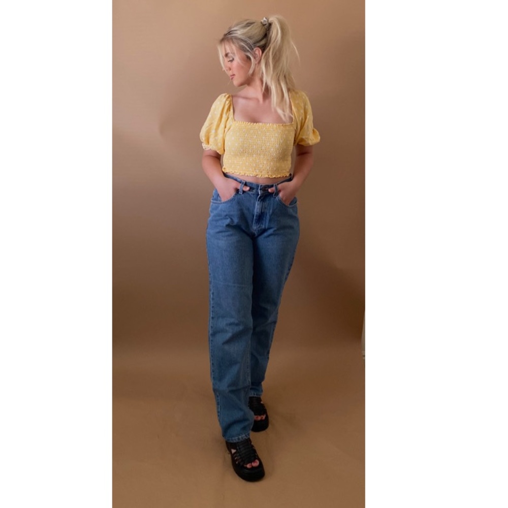 Forever 21 Yellow Polka Dot Top